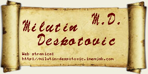 Milutin Despotović vizit kartica